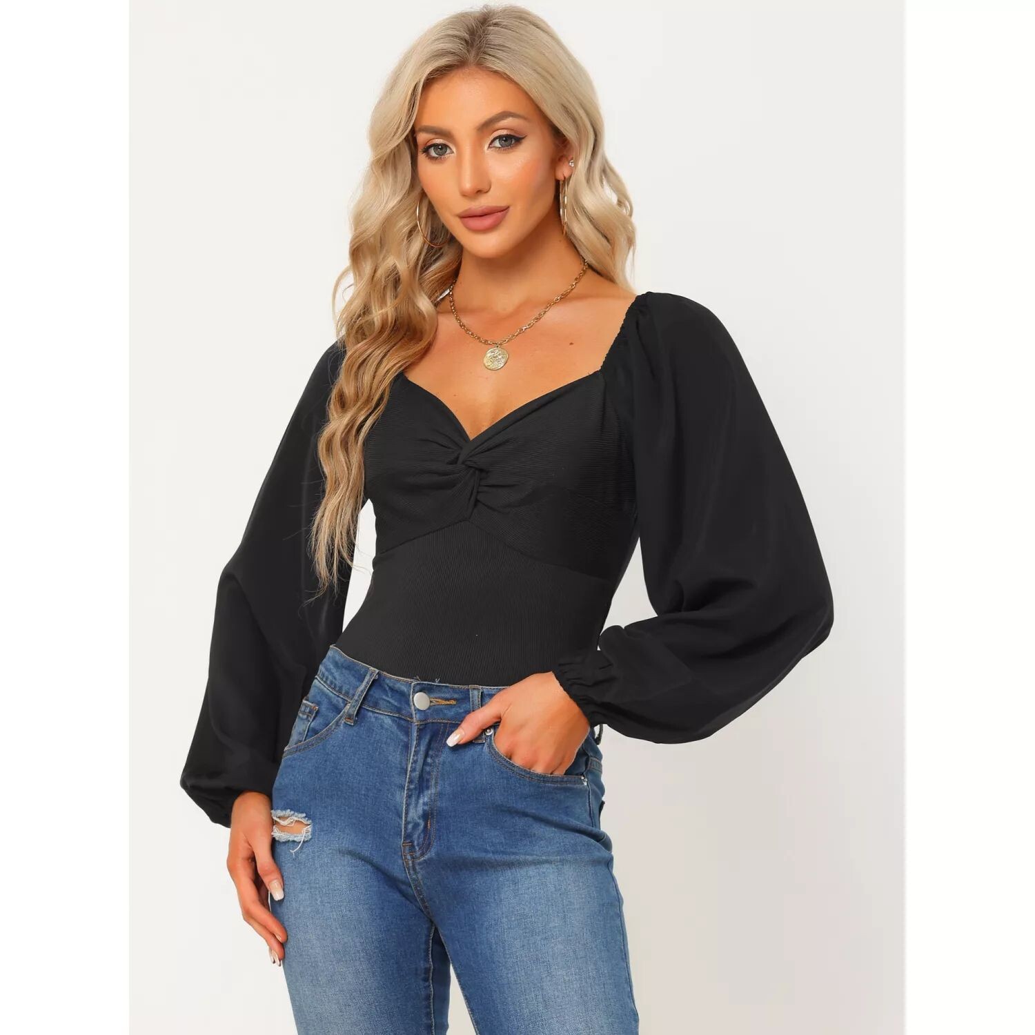 Женские футболки с длинными рукавами и квадратным V-образным вырезом в форме сердца, топы, боди ALLEGRA K
Женские футболки с длинными рукавами и квадратным V-образным вырезом в форме сердца, топы, боди ALLEGRA K