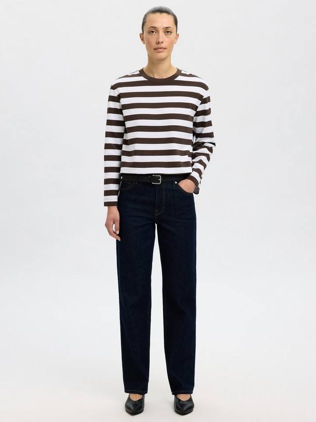 Эссеншиалс лонгслив в полоску из хлопка Selected
Эссеншиалс лонгслив в полоску из хлопка Selected