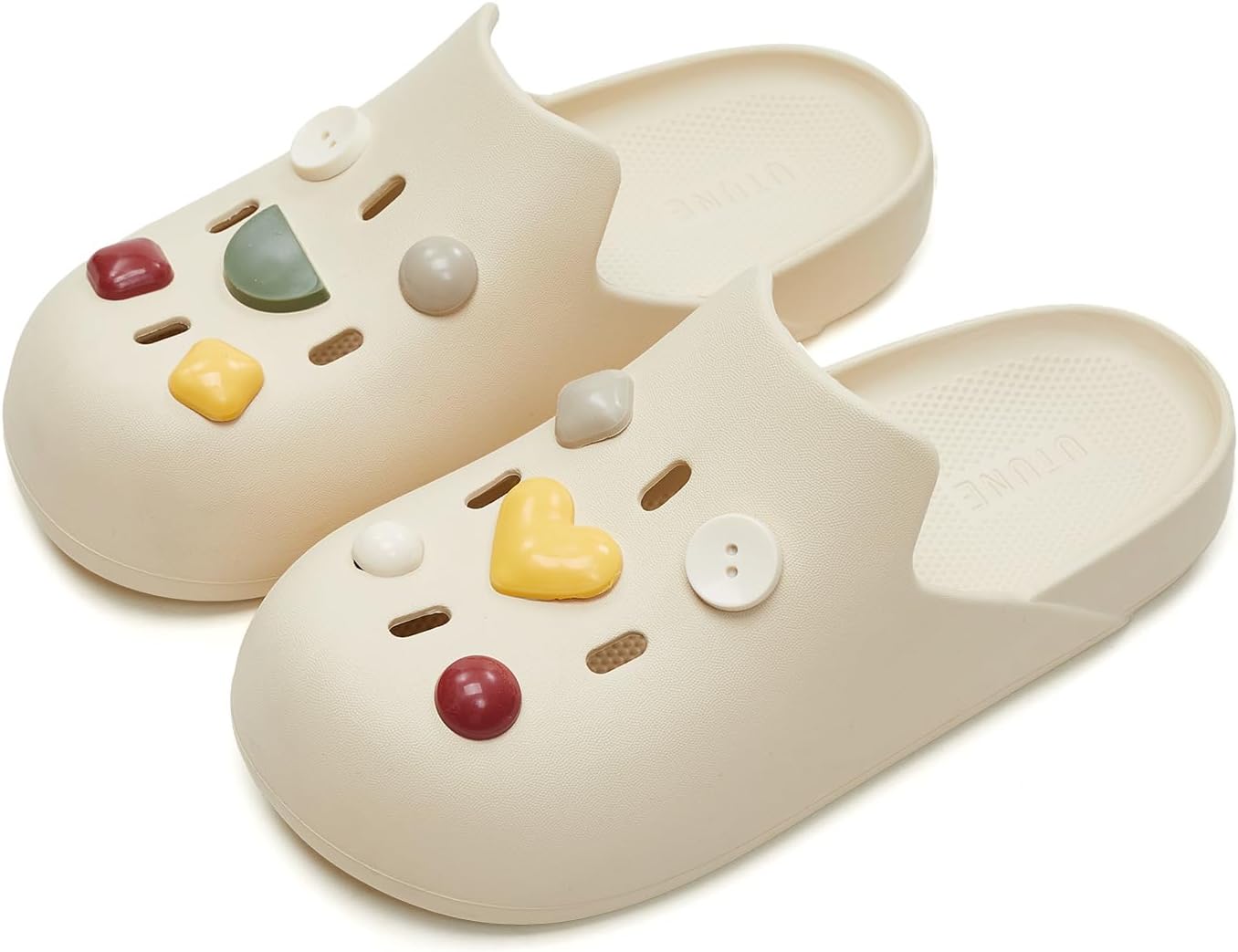 Женские летние садовые сабо Utune Cute, мужские пляжные и бассейные сандалии, домашние тапочки, водные тапочки, сабо с толстой подошвой и противоскользящей поверхностью, слоновая кость
Женские летние садовые сабо Utune Cute, мужские пляжные и бассейные сандалии, домашние тапочки, водные тапочки, сабо с толстой подошвой и противоскользящей поверхностью, слоновая кость