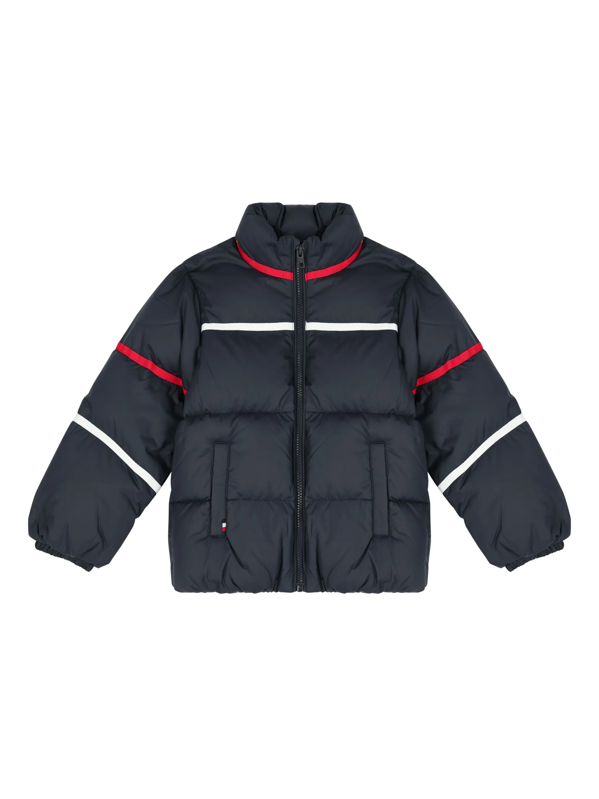 Пуховик с отделкой в полоску Tommy Hilfiger Junior, синий
Пуховик с отделкой в полоску Tommy Hilfiger Junior, синий