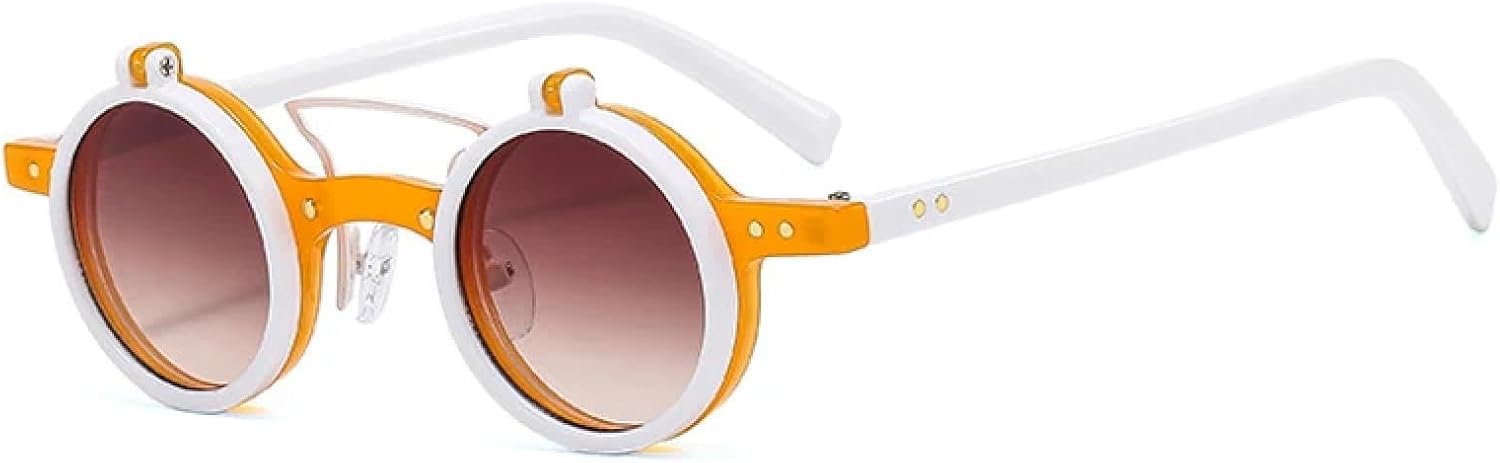 Модные маленькие круглые панк-солнцезащитные очки с двойной перемычкой для женщин, ретро-очки с откидными линзами, солнцезащитные очки UV400 для мужчин SZVVBKK, Orange White Tea
Модные маленькие круглые панк-солнцезащитные очки с двойной перемычкой для женщин, ретро-очки с откидными линзами, солнцезащитные очки UV400 для мужчин SZVVBKK, Orange White Tea