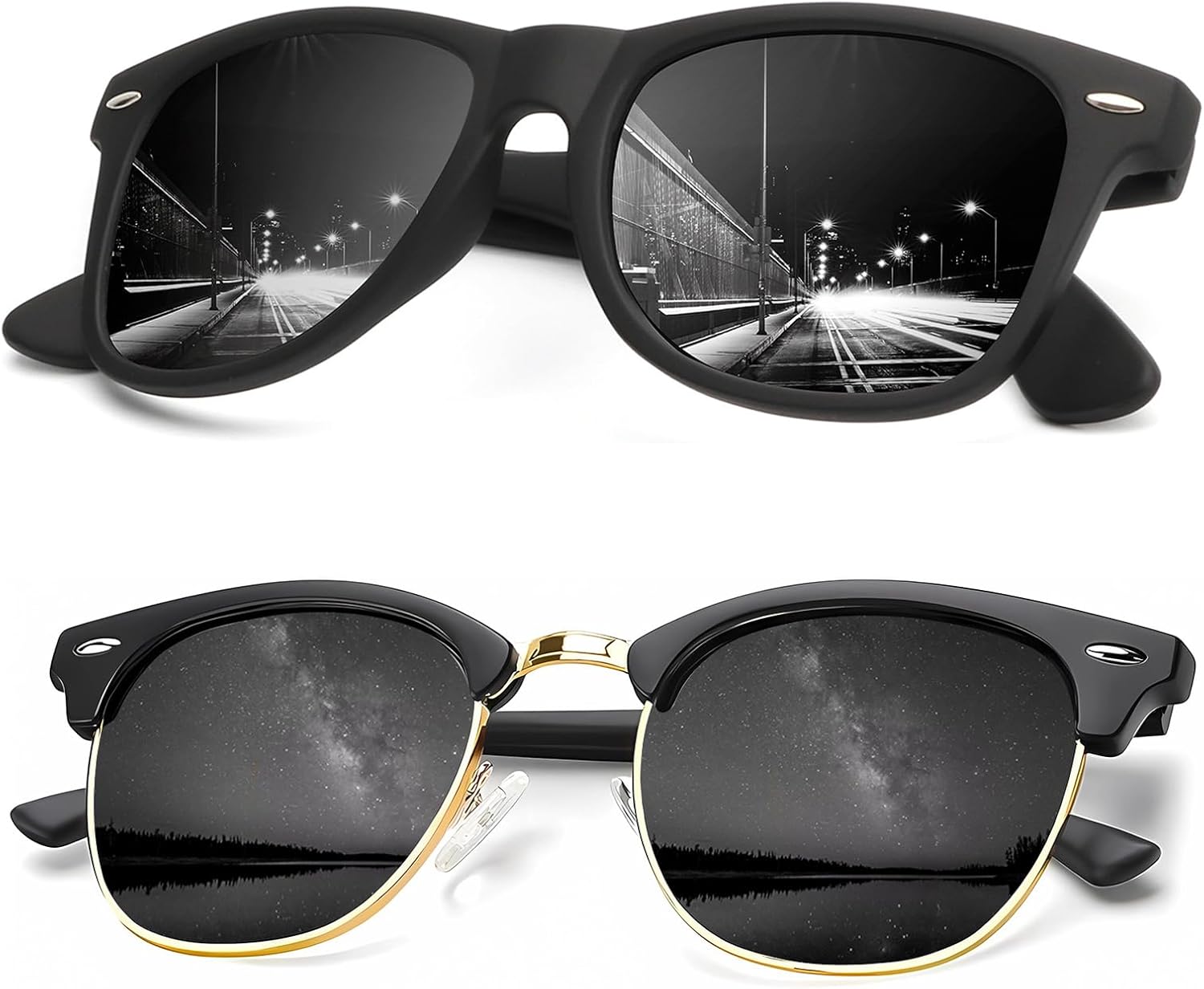 Солнцезащитные очки KALIYADI для мужчин, поляризованные, унисекс, полуободковая оправа, ретро-стиль, для вождения, с защитой от УФ-излучения, C01- (2 Pack) Matte Black Frame Grey/Matte Black Frame Grey
Солнцезащитные очки KALIYADI для мужчин, поляризованные, унисекс, полуободковая оправа, ретро-стиль, для вождения, с защитой от УФ-излучения, C01- (2 Pack) Matte Black Frame Grey/Matte Black Frame Grey