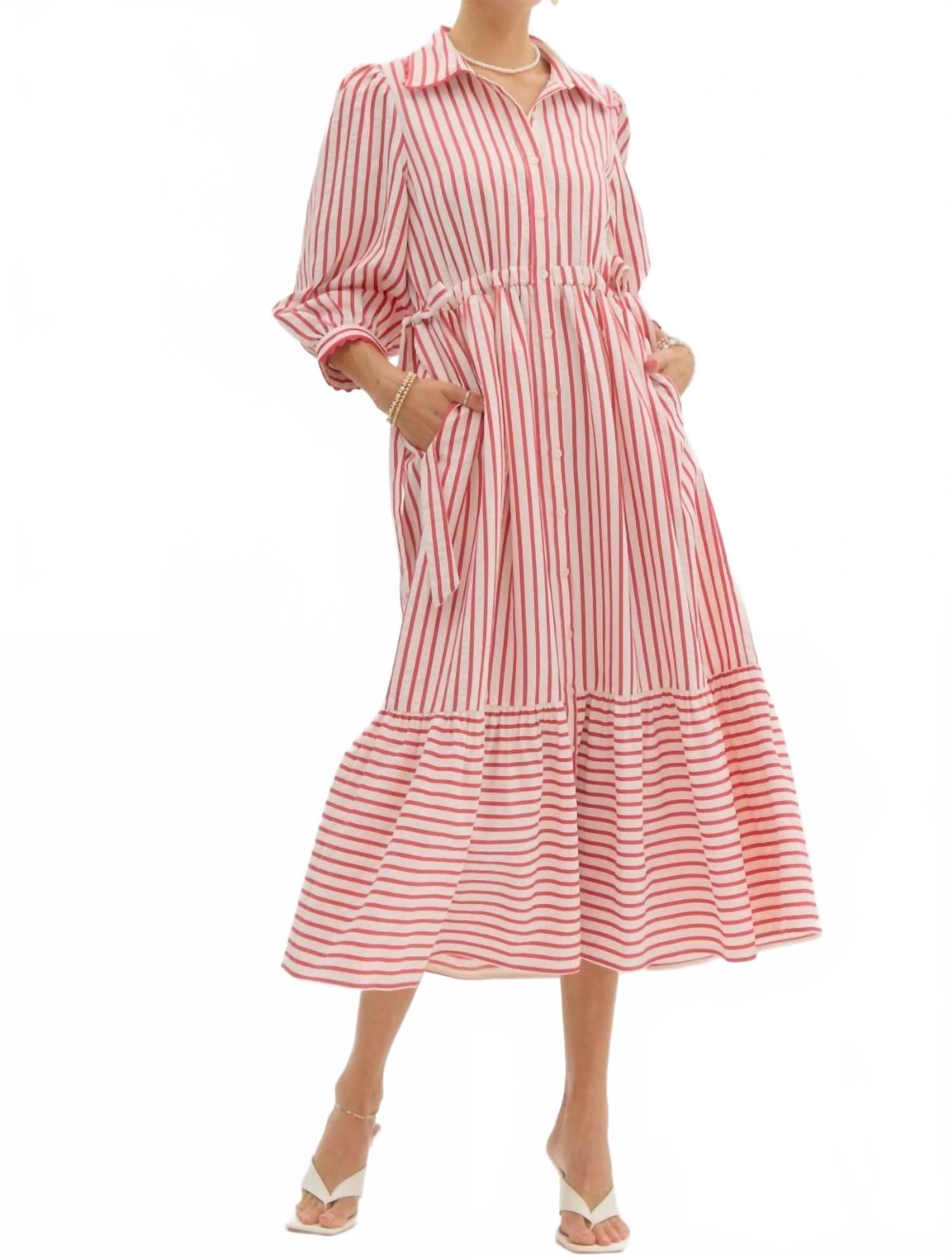 Полосатое миди-платье Entro, красный
Полосатое миди-платье Entro, красный