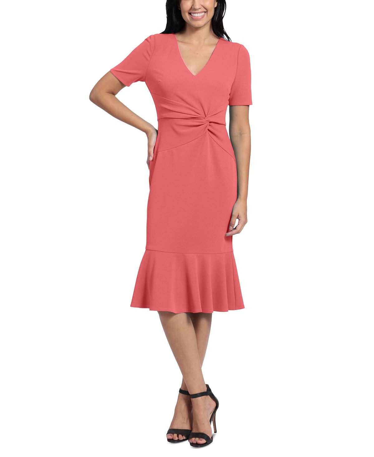 Женское платье миди с перекрученным краем и воланами London Times
Женское платье миди с перекрученным краем и воланами London Times