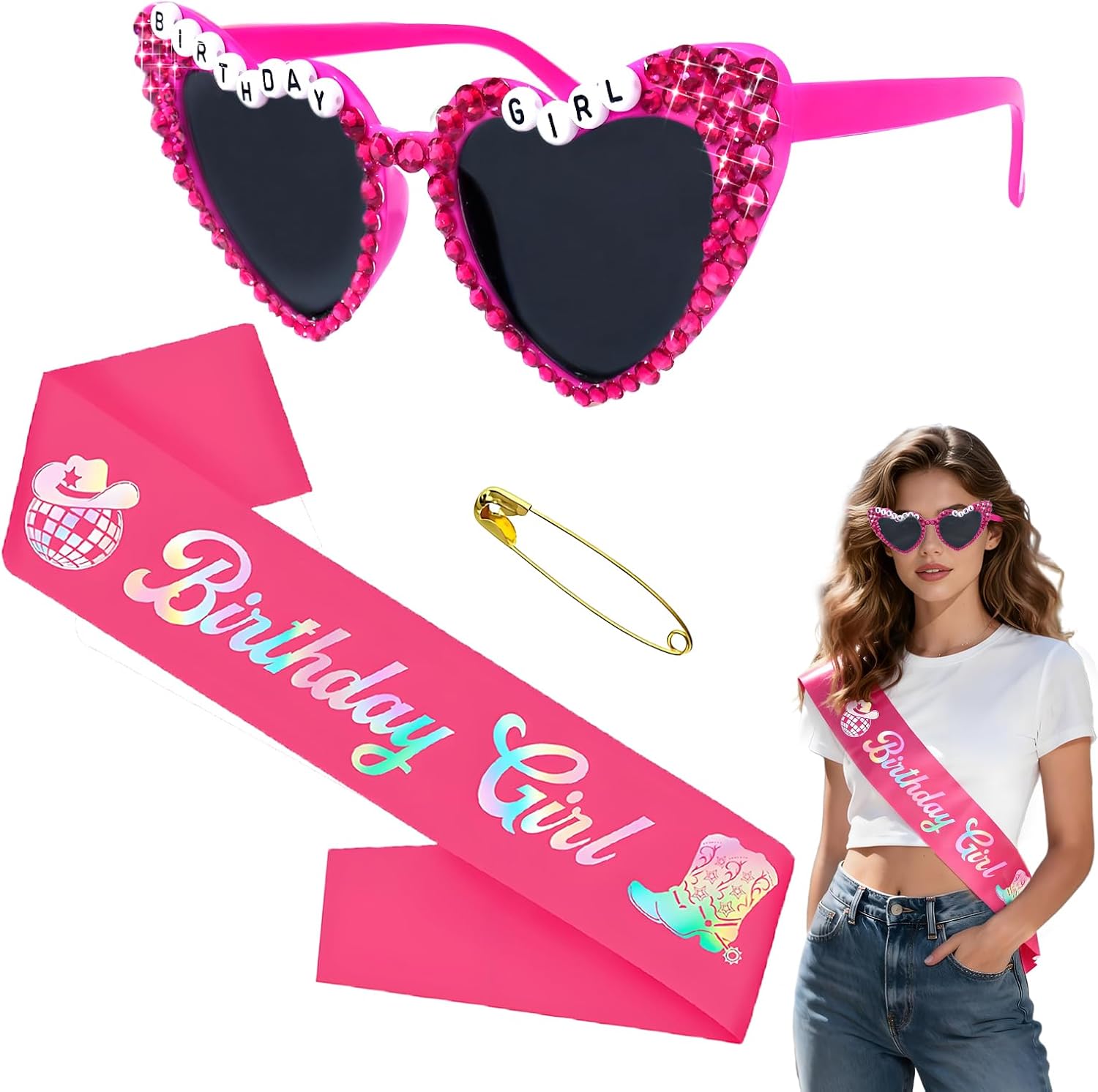 Набор солнцезащитных очков для именинницы, украшение для вечеринки в честь дня рождения: солнцезащитные очки в форме сердца с поясом, милые розовые, для вечеринки в честь дня рождения Maazusa, pink
Набор солнцезащитных очков для именинницы, украшение для вечеринки в честь дня рождения: солнцезащитные очки в форме сердца с поясом, милые розовые, для вечеринки в честь дня рождения Maazusa, pink