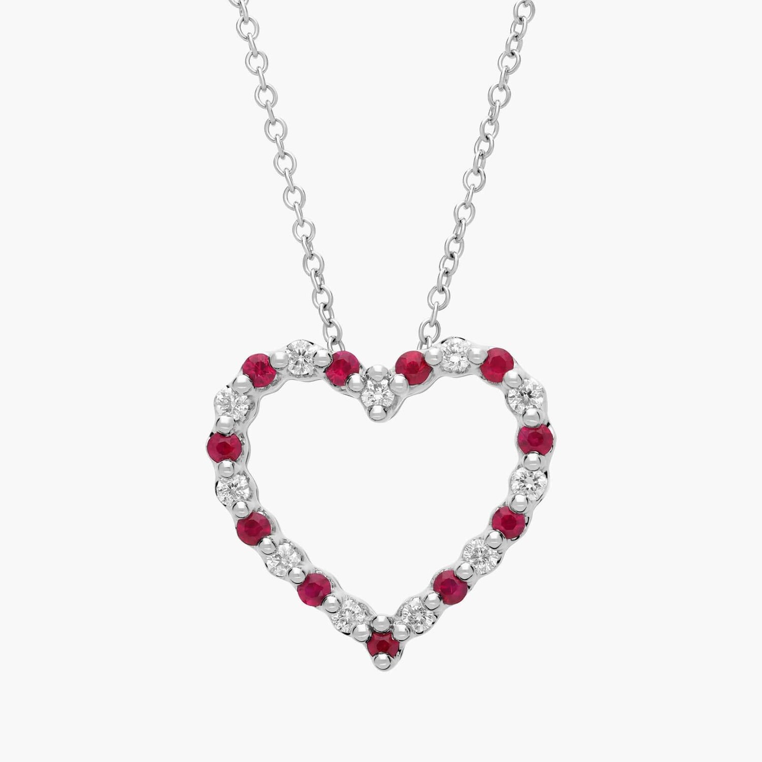 Подвеска в форме сердца с плавающим рубином и бриллиантами из 14-каратного белого золота (1,7 мм) Blue Nile
Подвеска в форме сердца с плавающим рубином и бриллиантами из 14-каратного белого золота (1,7 мм) Blue Nile