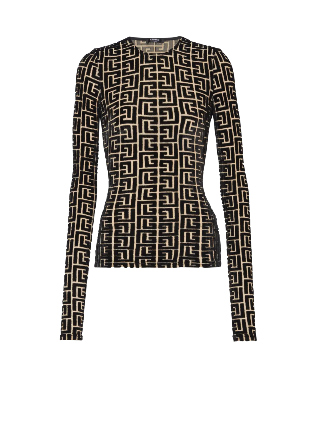 Велюровый топ с монограммой Balmain, черный
Велюровый топ с монограммой Balmain, черный