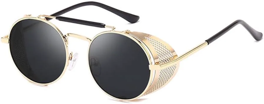 Солнцезащитные очки в стиле стимпанк, ретро, круглые, металлические, для мужчин и женщин, металлические, с защитой от УФ-излучения UV400 KTUCN, Gold Grey
Солнцезащитные очки в стиле стимпанк, ретро, круглые, металлические, для мужчин и женщин, металлические, с защитой от УФ-излучения UV400 KTUCN, Gold Grey