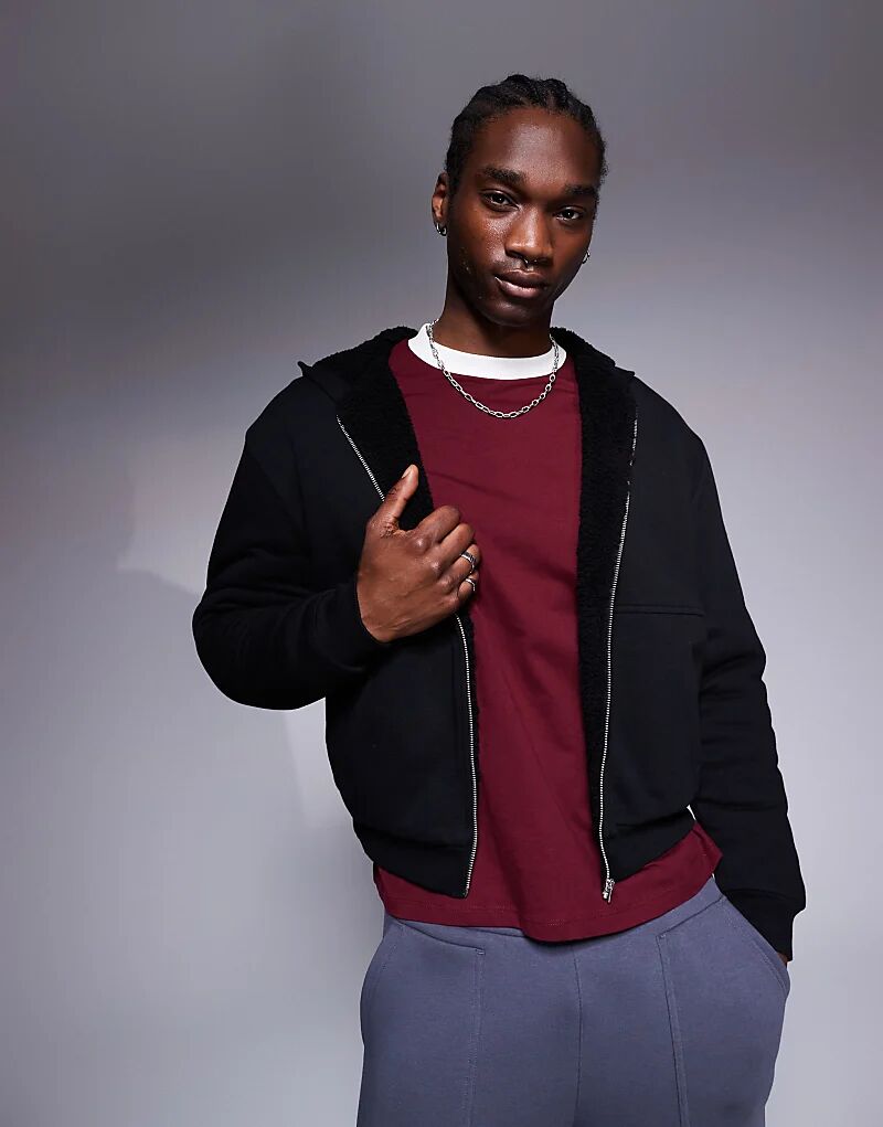 Свободная толстовка с капюшоном на молнии с подкладкой из искусственного меха черного цвета ASOS DESIGN
Свободная толстовка с капюшоном на молнии с подкладкой из искусственного меха черного цвета ASOS DESIGN