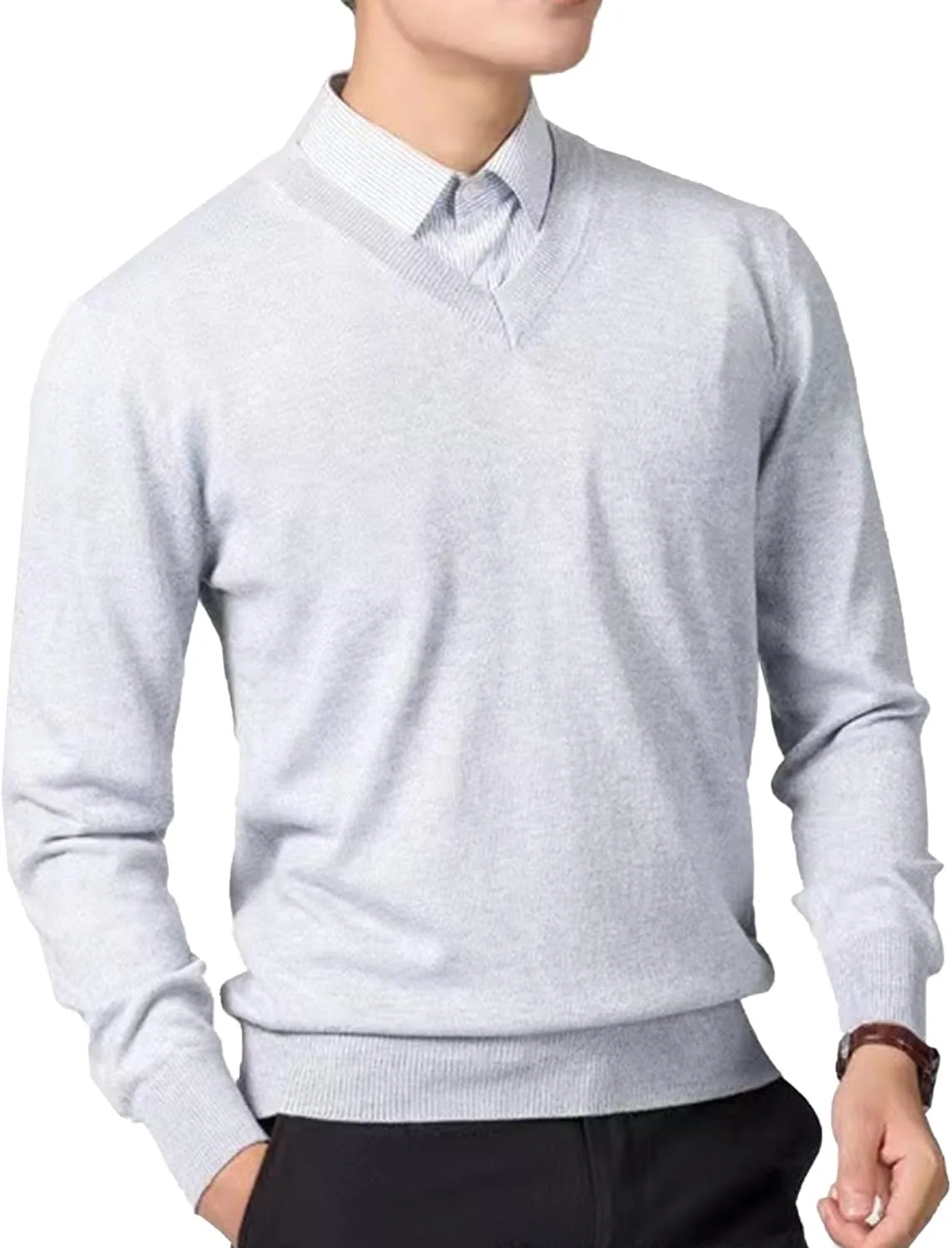 Мужской свитер V-образным вырезом Slim Fit DGHM-JLMY
Мужской свитер V-образным вырезом Slim Fit DGHM-JLMY