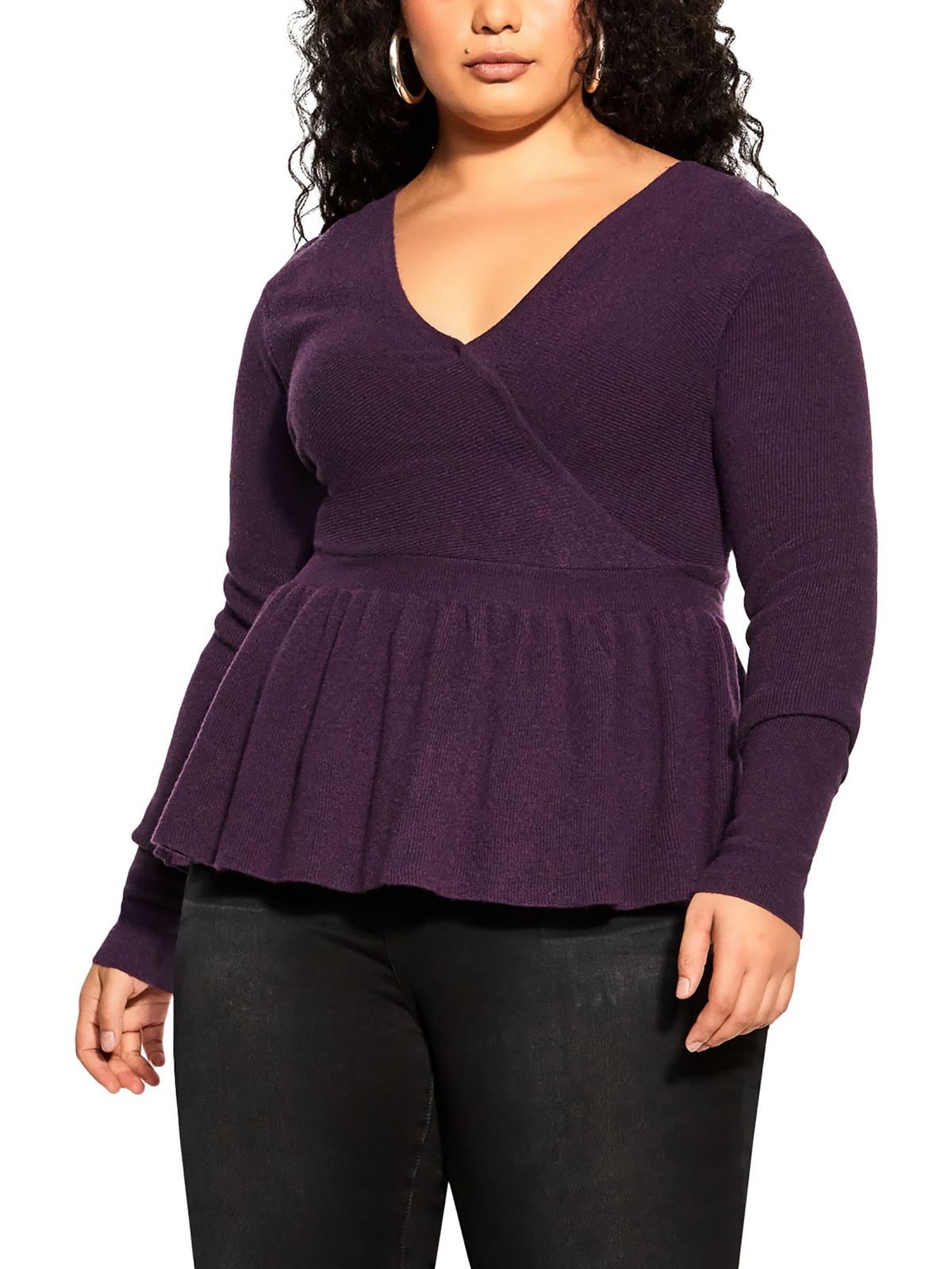 Женская укороченная рубашка-свитер с запахом City Chic, цвет petunia
Женская укороченная рубашка-свитер с запахом City Chic, цвет petunia