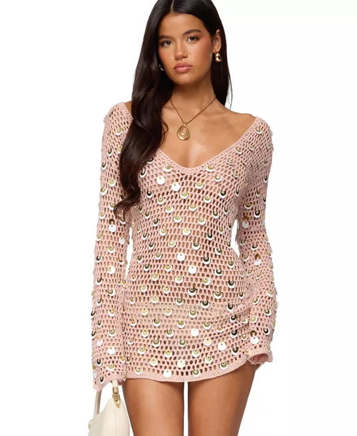 Женское мини-платье с пайетками в стиле кантри из Кореи Edikted, розовый
Женское мини-платье с пайетками в стиле кантри из Кореи Edikted, розовый