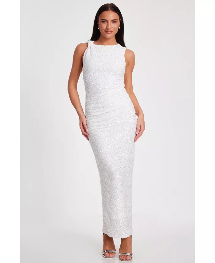 Женское фактурное платье макси с узлом на плечах и пайетками QUIZ, коричневый/бежевый
Женское фактурное платье макси с узлом на плечах и пайетками QUIZ, коричневый/бежевый