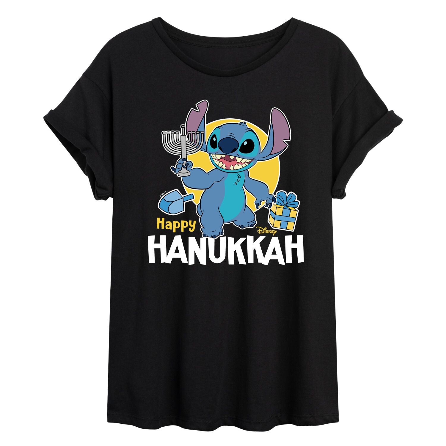 Струящаяся футболка Disney's Lilo & Stitch Junior's Happy Hanukkah Licensed Character
Струящаяся футболка Disney's Lilo & Stitch Junior's Happy Hanukkah Licensed Character