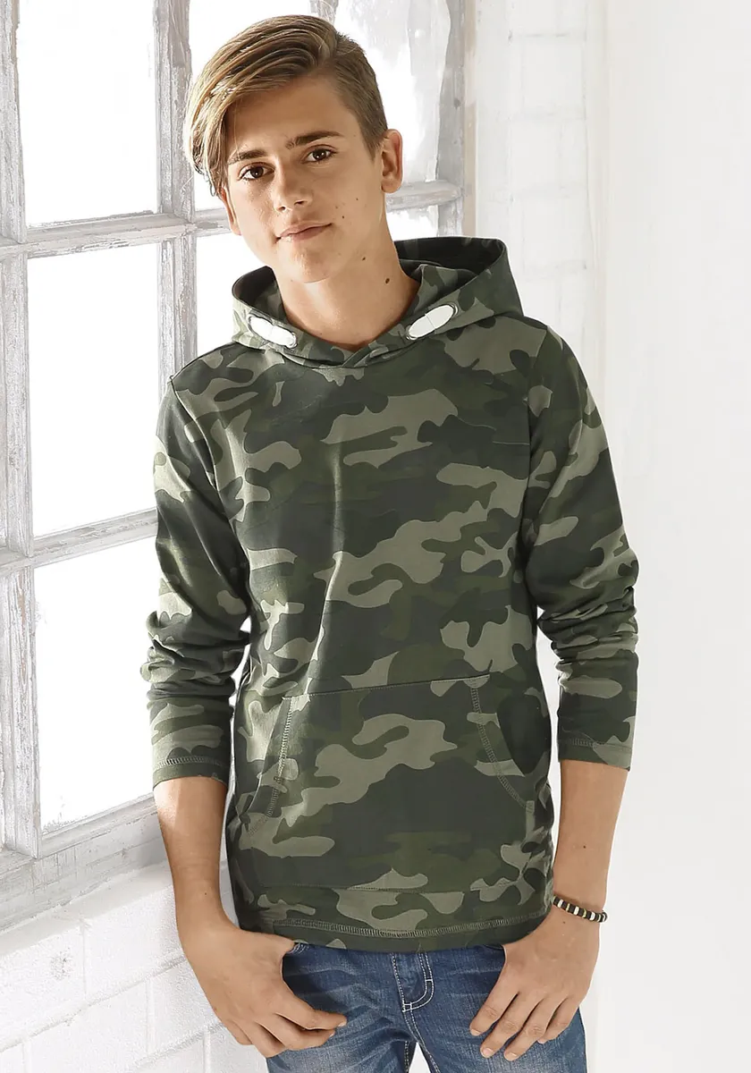 KIDSWORLD рубашка с длинными рукавами, камуфляжного цвета, с карманом-кенгуру, зеленый
KIDSWORLD рубашка с длинными рукавами, камуфляжного цвета, с карманом-кенгуру, зеленый