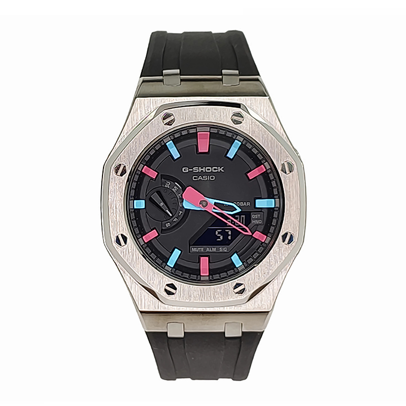 Часы Casio G-Shock Analog-Digital 2100 Series, арт. GA-2100-1A1, черный/серебристый/розовый/голубой
Часы Casio G-Shock Analog-Digital 2100 Series, арт. GA-2100-1A1, черный/серебристый/розовый/голубой