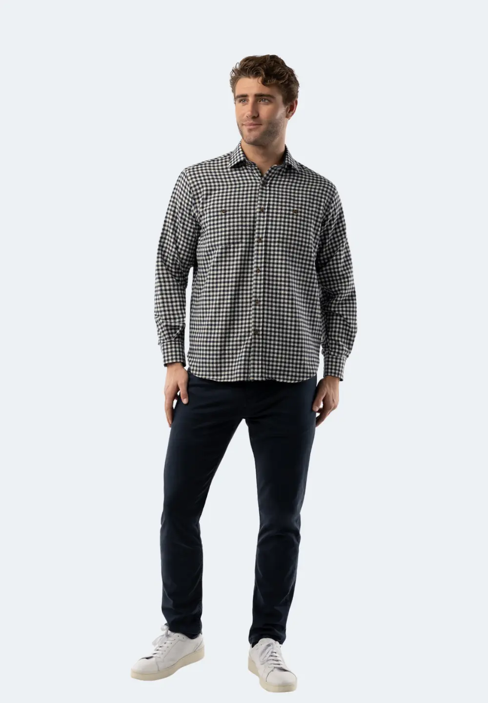 Рубашка в черно-белую полоску из клетчатой ткани American Heritage
Рубашка в черно-белую полоску из клетчатой ткани American Heritage