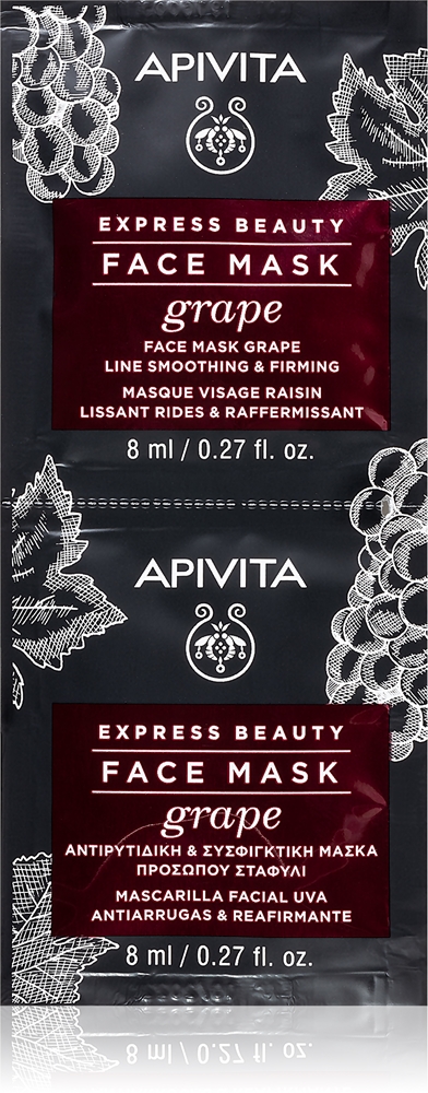 Экспресс-Маска для укрепления лица с виноградом, укрепляющая маска для лица против морщин Apivita, 2× 8 мл
Экспресс-Маска для укрепления лица с виноградом, укрепляющая маска для лица против морщин Apivita, 2× 8 мл