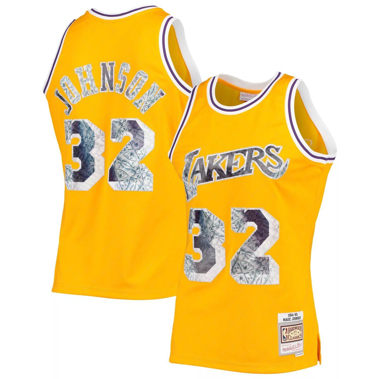 Мужская майка Mitchell & Ness Magic Johnson Gold Los Angeles Lakers 1984-85 Hardwood Classics в честь 75-летия Diamond Swingman
Мужская майка Mitchell & Ness Magic Johnson Gold Los Angeles Lakers 1984-85 Hardwood Classics в честь 75-летия Diamond Swingman