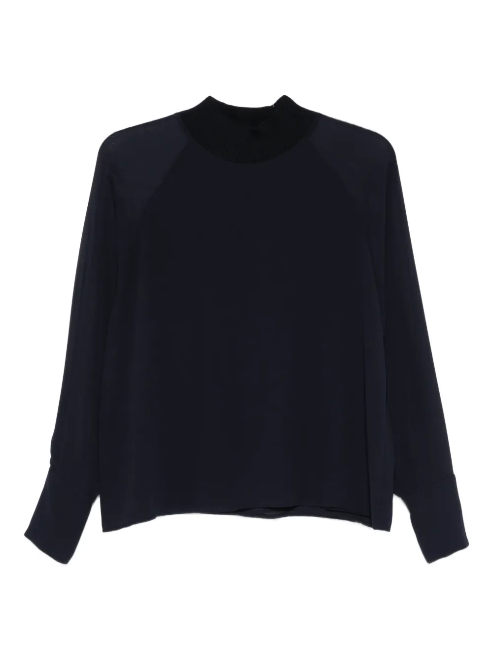 Топ в рубчик с высоким воротником Peserico, синий
Топ в рубчик с высоким воротником Peserico, синий