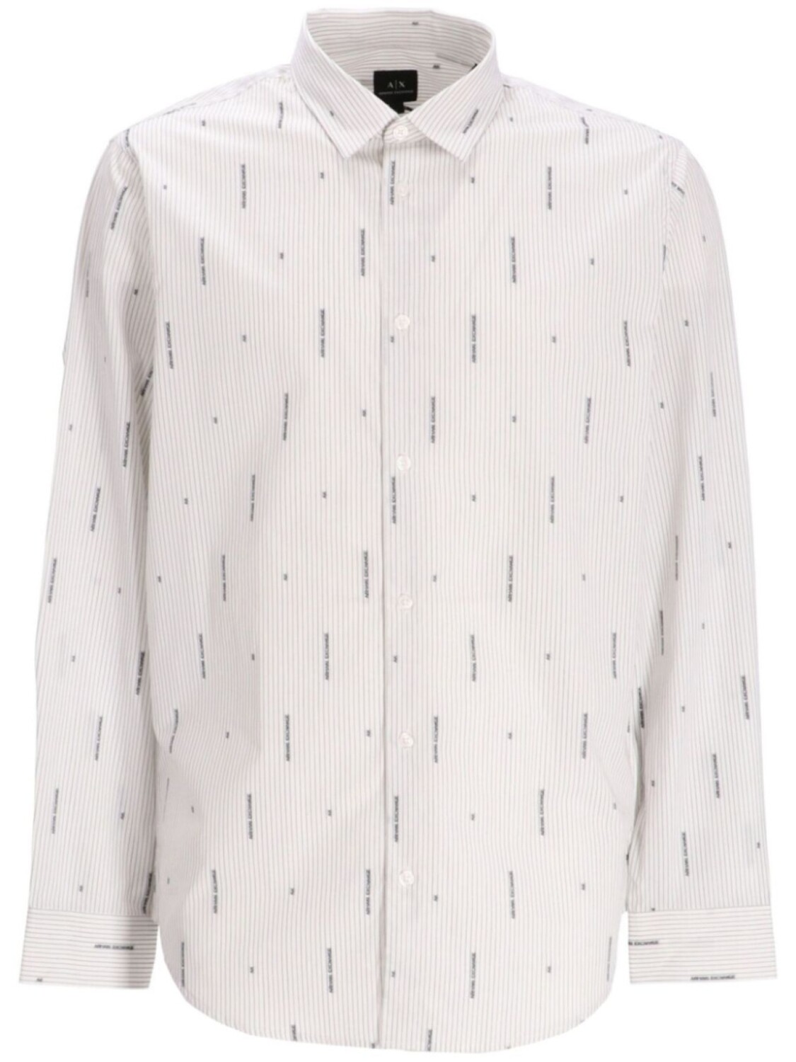 Полосатая хлопковая рубашка с логотипом Armani Exchange, белый
Полосатая хлопковая рубашка с логотипом Armani Exchange, белый