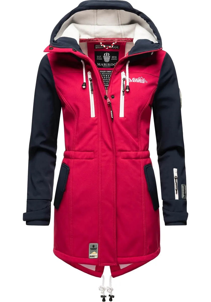 Функциональное пальто Marikoo "Zimtzicke", спортивная парка из софтшелла с капюшоном, цвет Beere 
Функциональное пальто Marikoo "Zimtzicke", спортивная парка из софтшелла с капюшоном, цвет Beere
