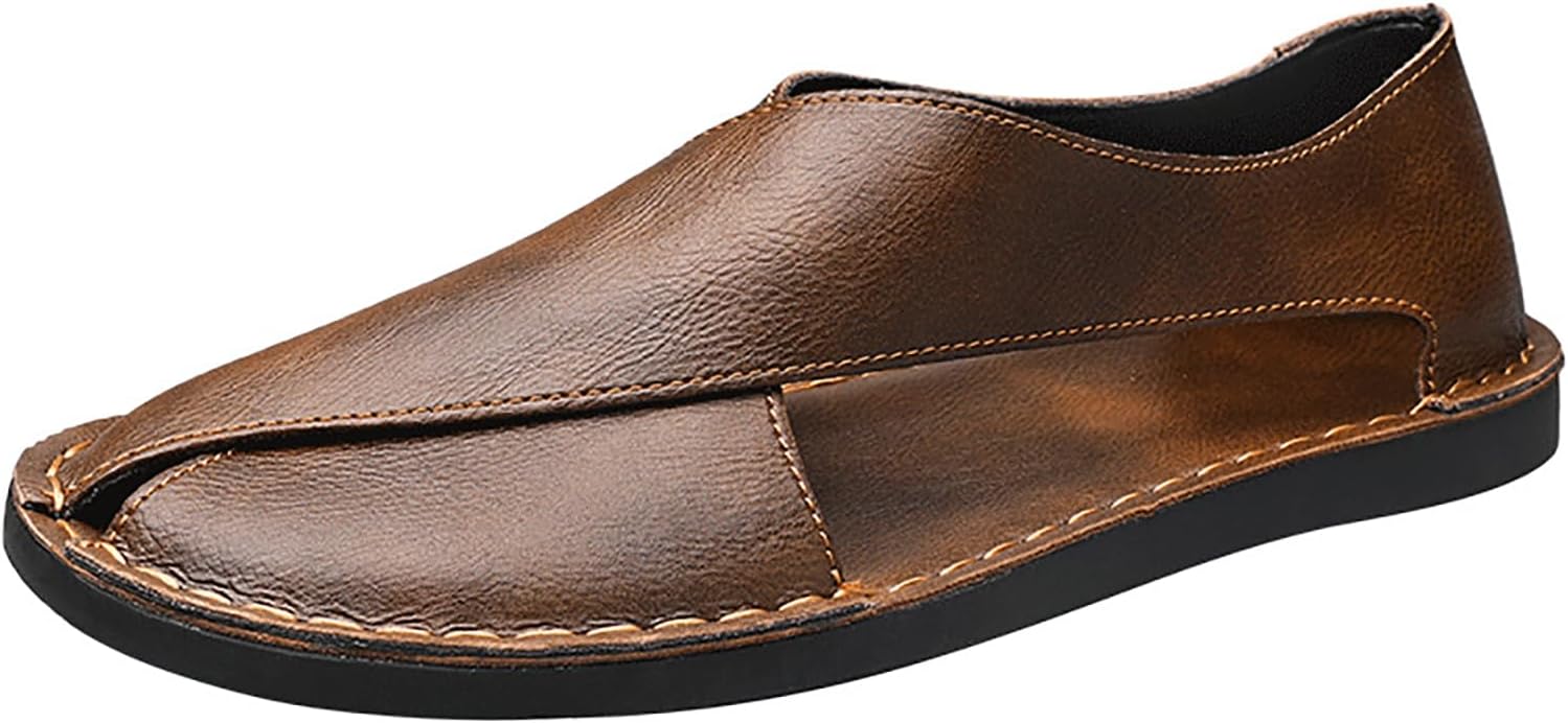 Мужские кожаные сандалии с открытым носком на плоской подошве, ручная работа, удобные, легко надеваются, мягкая обувь для прогулок, повседневные сандалии-фишеры для улицы и пляжа Enoegmsd, коричневый
Мужские кожаные сандалии с открытым носком на плоской подошве, ручная работа, удобные, легко надеваются, мягкая обувь для прогулок, повседневные сандалии-фишеры для улицы и пляжа Enoegmsd, коричневый