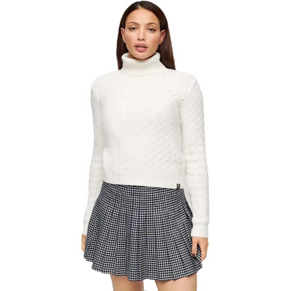 Свитер Superdry Fitted Cable high neck, белый
Свитер Superdry Fitted Cable high neck, белый