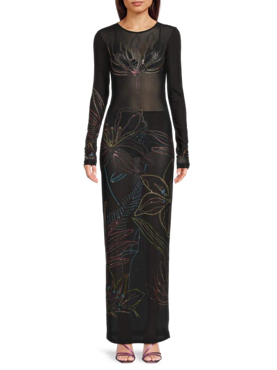 Прозрачное макси-платье с декоративными элементами Rococo Sand, черный
Прозрачное макси-платье с декоративными элементами Rococo Sand, черный