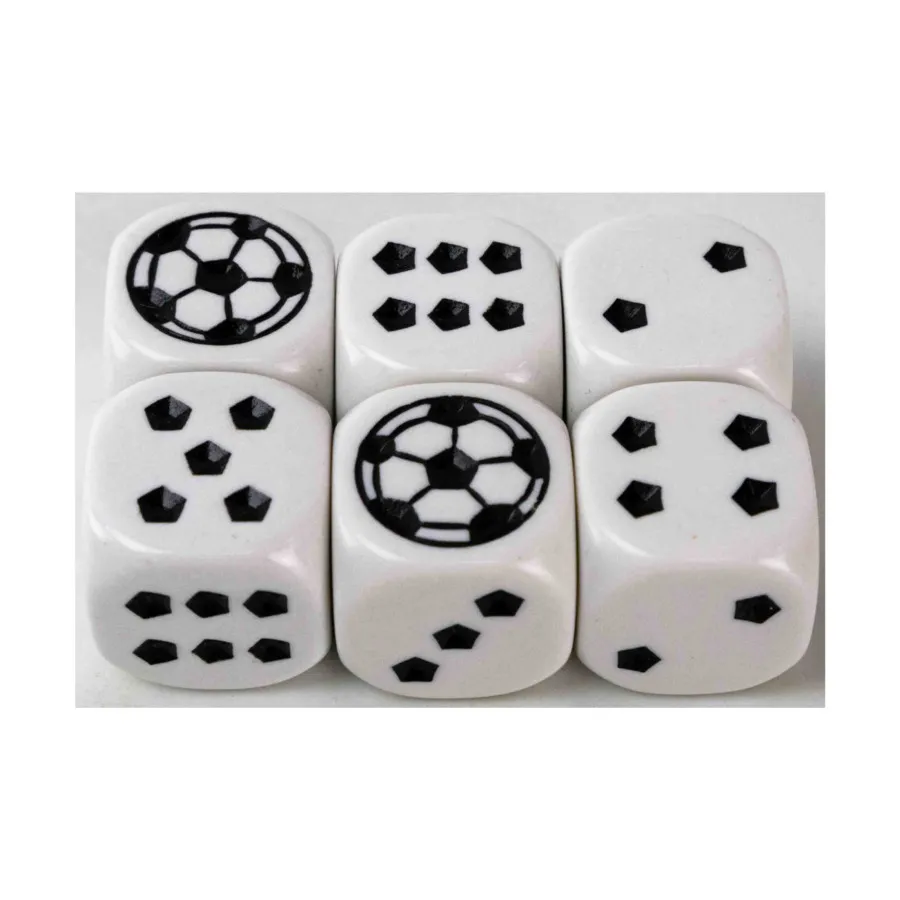 d6 Кости для футбольного мяча — белые с черным (6), Dice - Themed Dice
d6 Кости для футбольного мяча — белые с черным (6), Dice - Themed Dice