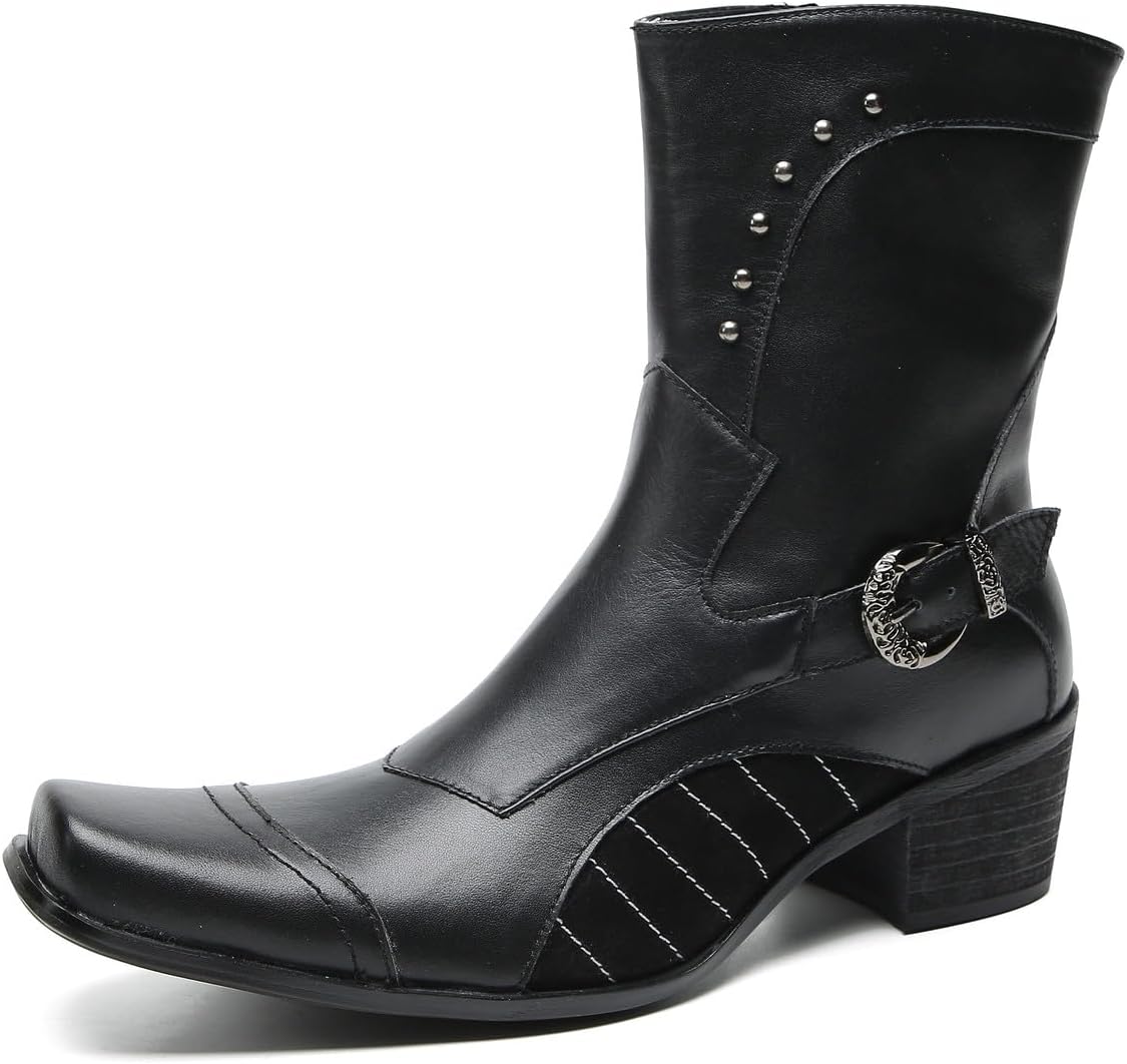 Мужские ковбойские ботинки Santimon для вечеринок, повседневные, с пуговицами, мотоциклетные, модные западные челси, высокие ботинки для мужчин, черный
Мужские ковбойские ботинки Santimon для вечеринок, повседневные, с пуговицами, мотоциклетные, модные западные челси, высокие ботинки для мужчин, черный