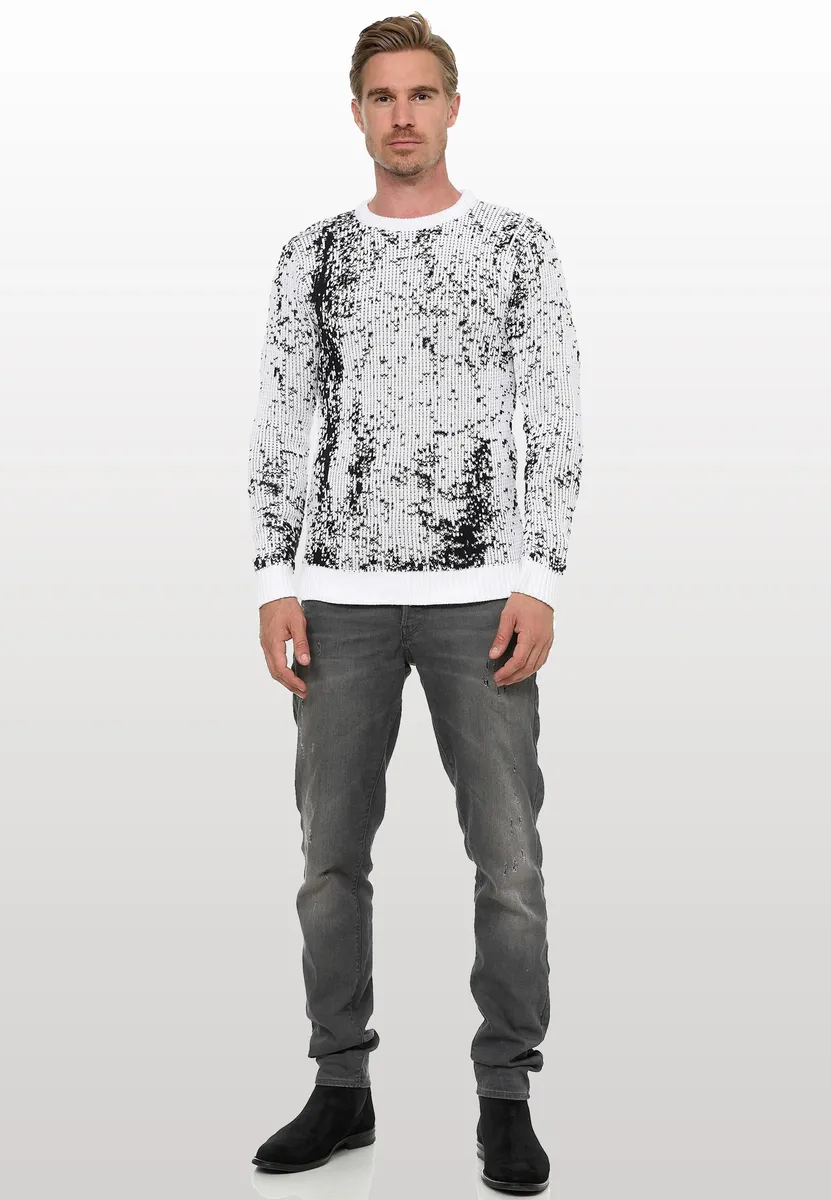 Вязаный свитер Rusty Neal модного двухцветного дизайна, белый
Вязаный свитер Rusty Neal модного двухцветного дизайна, белый