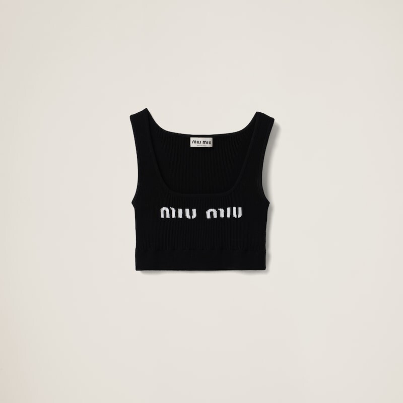 Вискозный топ Miu Miu, черный
Вискозный топ Miu Miu, черный