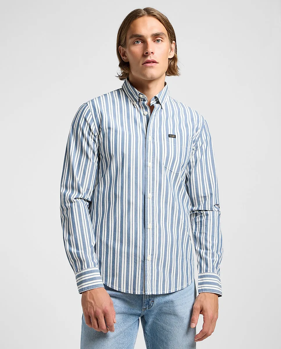 Мужская рубашка в полоску с длинными рукавами Lee, голубой
Мужская рубашка в полоску с длинными рукавами Lee, голубой