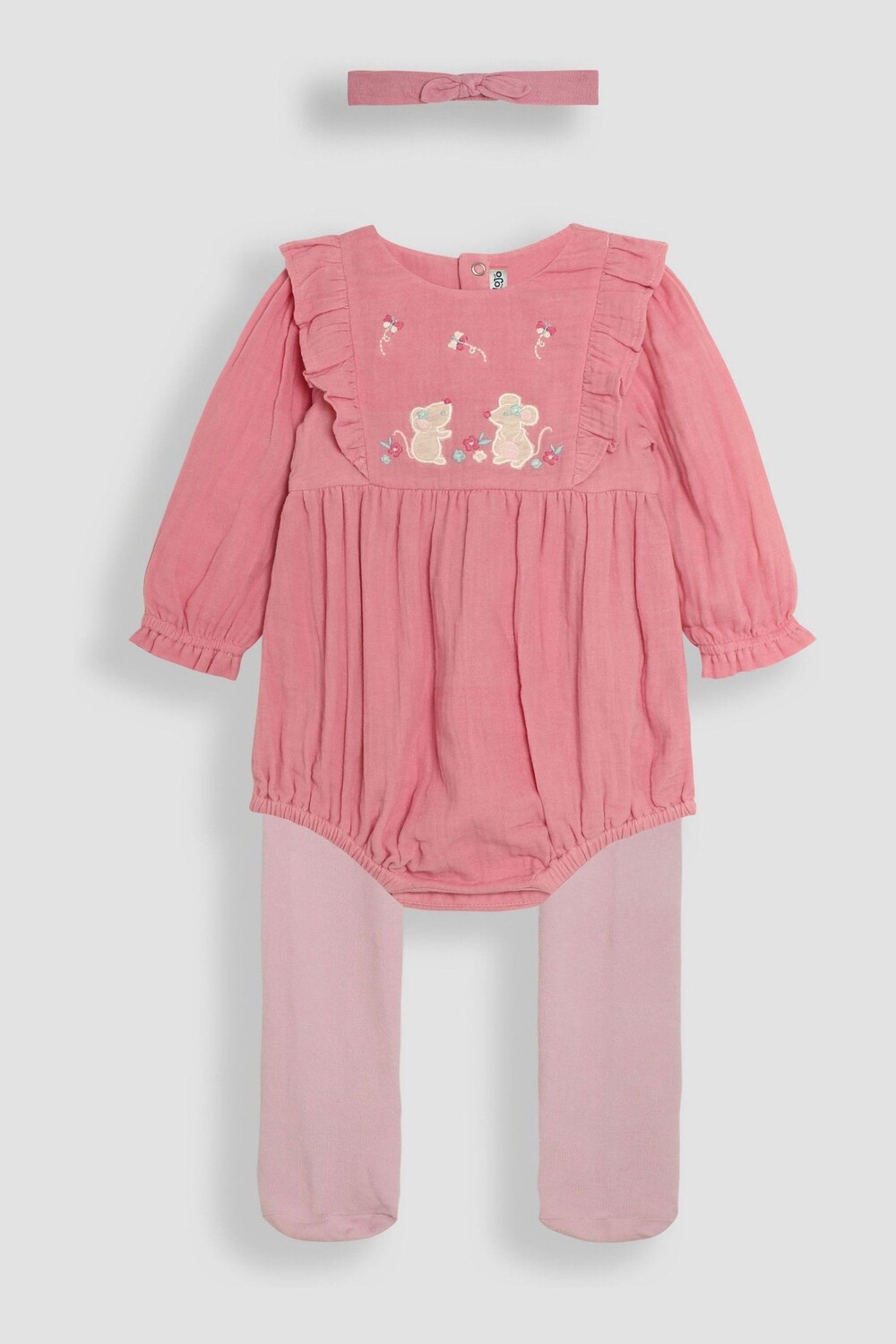Боди из 3 предметов: вышитый муслин и колготки Jojo Maman Bébé, розовый
Боди из 3 предметов: вышитый муслин и колготки Jojo Maman Bébé, розовый