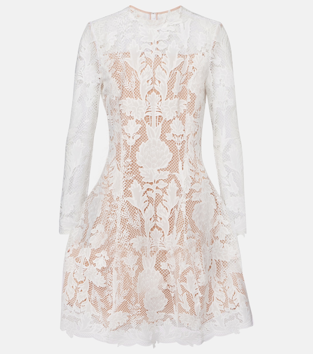 Мини-платье из кружевного гипюра Oscar de la Renta, белый 
Мини-платье из кружевного гипюра Oscar de la Renta, белый