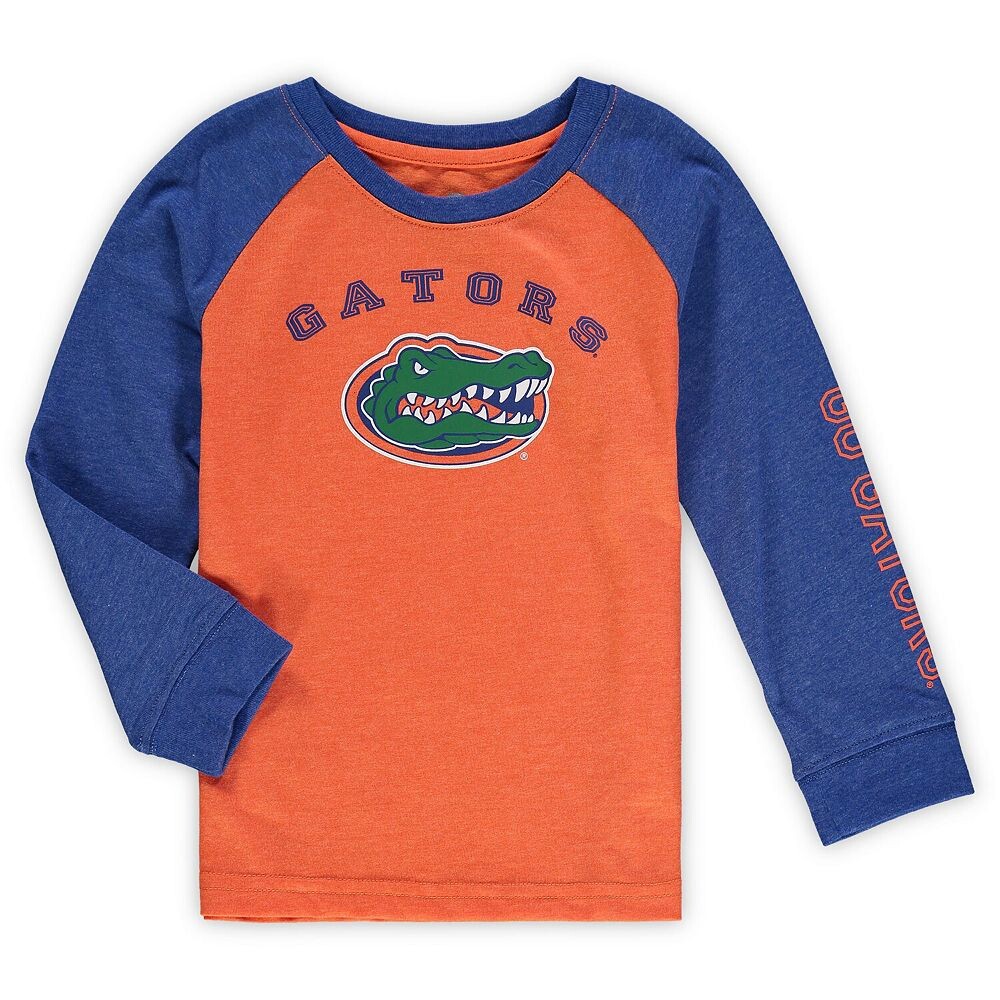 Оранжевая футболка реглан с длинными рукавами для малышей Colosseum Heathered Florida Gators, цвет Fld Orange