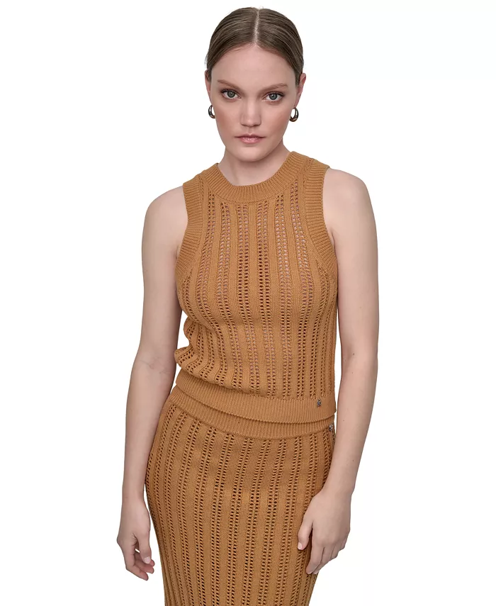 Женский свитер без рукавов с круглым вырезом и ажурной вязкой DKNY Jeans, желтый
Женский свитер без рукавов с круглым вырезом и ажурной вязкой DKNY Jeans, желтый