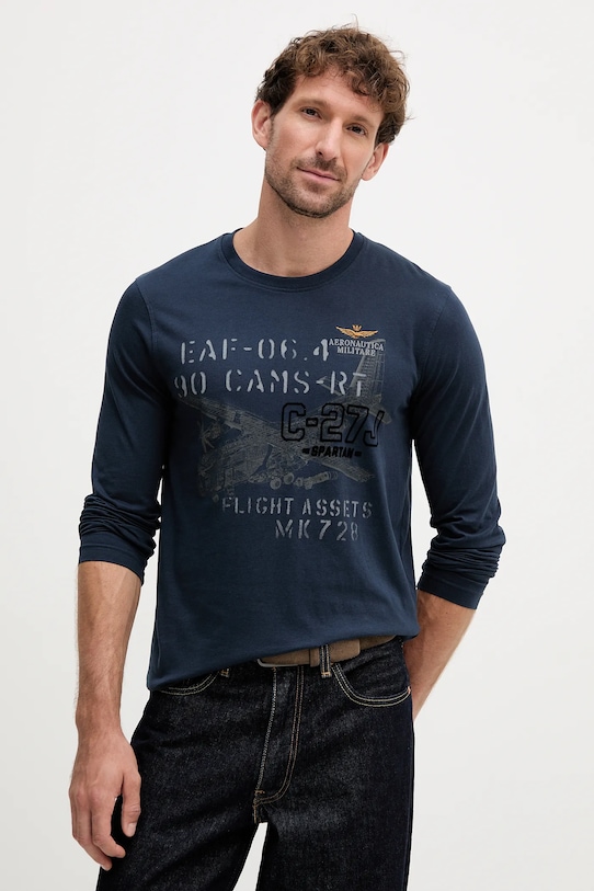 Хлопковый лонгслив Aeronautica Militare, темно-синий
Хлопковый лонгслив Aeronautica Militare, темно-синий