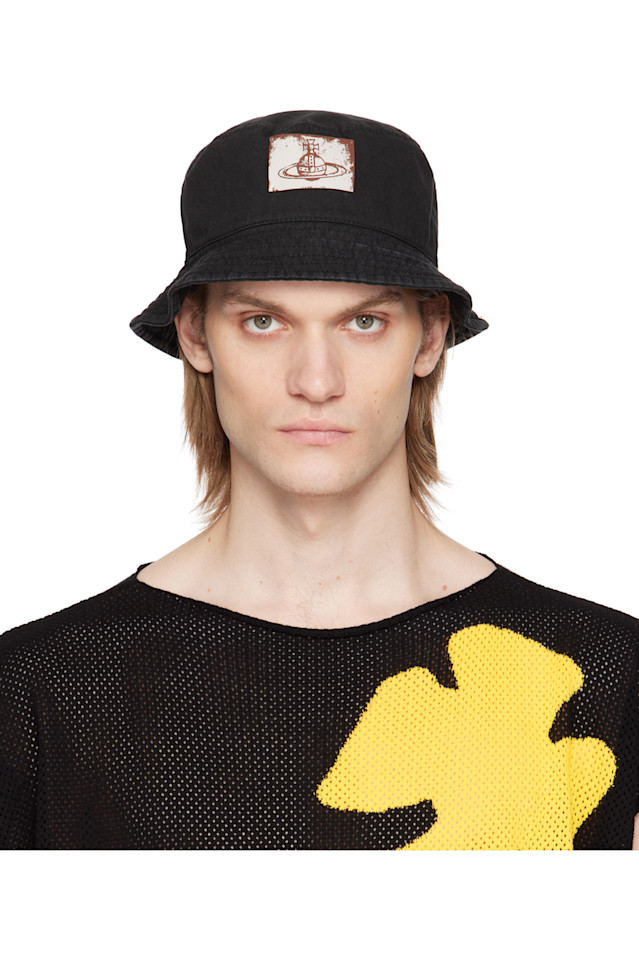 Хлопковая твидовая шляпа-ведро Vivienne Westwood, черный
Хлопковая твидовая шляпа-ведро Vivienne Westwood, черный