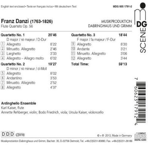 CD диск Danzi / Ardinghello Ensemble / Kar / Kaiser: Flute Quartets Op 56
CD диск Danzi / Ardinghello Ensemble / Kar / Kaiser: Flute Quartets Op 56