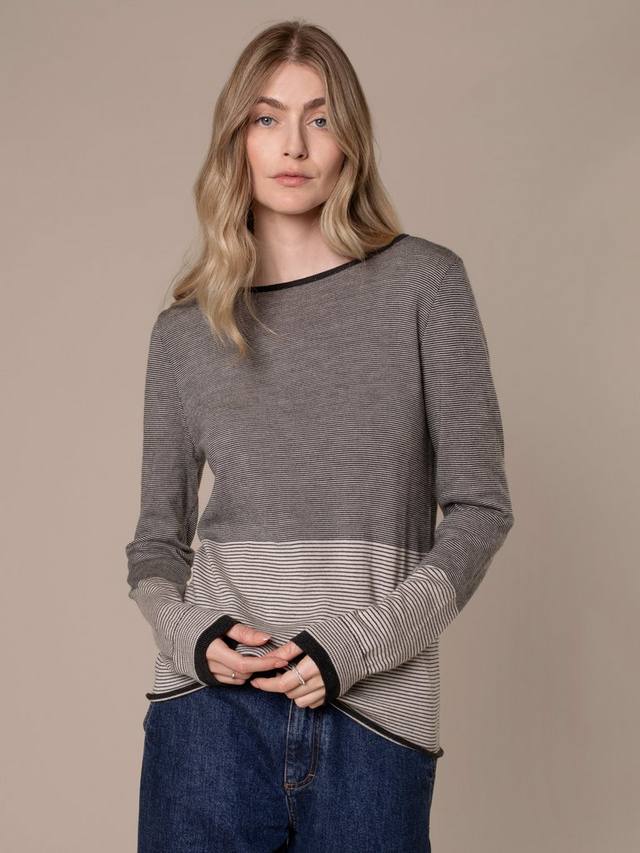 Полосатый вязаный джемпер из мериносовой шерсти с лодочкой Celtic & Co.
Полосатый вязаный джемпер из мериносовой шерсти с лодочкой Celtic & Co.