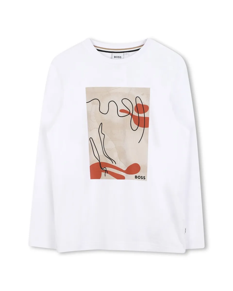 Футболка для мальчика 100% хлопок с длинными рукавами BOSS Kidswear, белый
Футболка для мальчика 100% хлопок с длинными рукавами BOSS Kidswear, белый