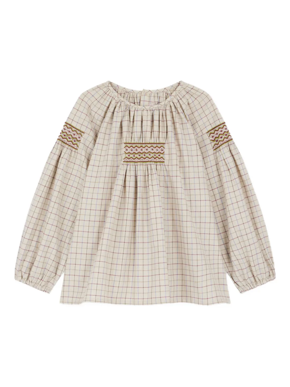 Клетчатая блузка со сборками Bonpoint, нейтральный
Клетчатая блузка со сборками Bonpoint, нейтральный