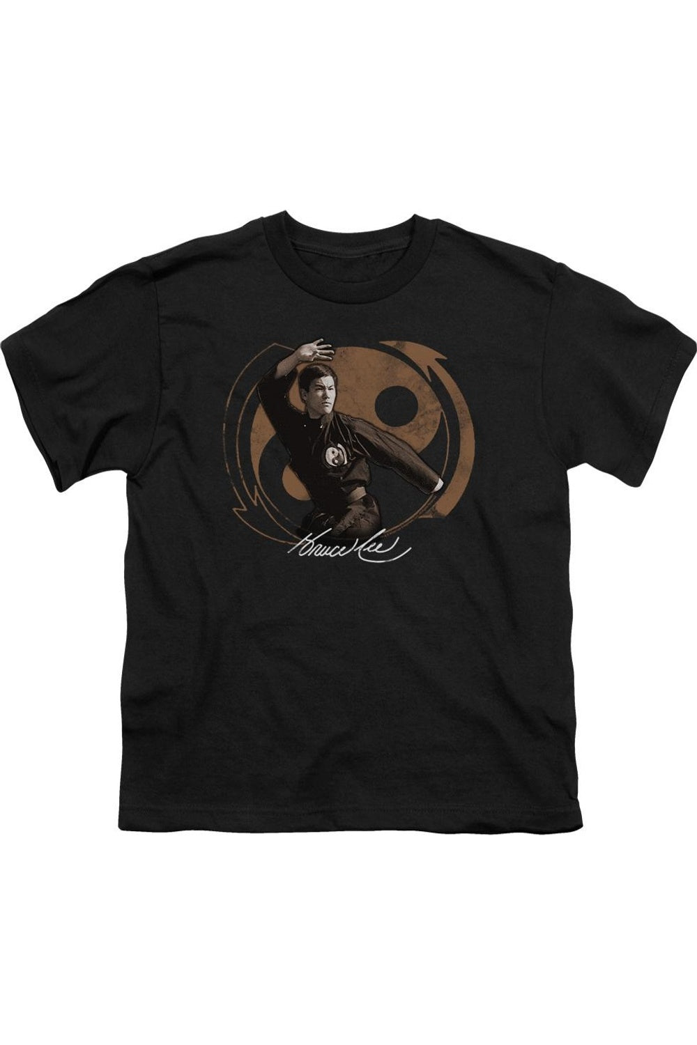 Футболка с коротким рукавом для детей с изображением Брюса Ли в позе Джит Кун До Gildan, черный 
Футболка с коротким рукавом для детей с изображением Брюса Ли в позе Джит Кун До Gildan, черный