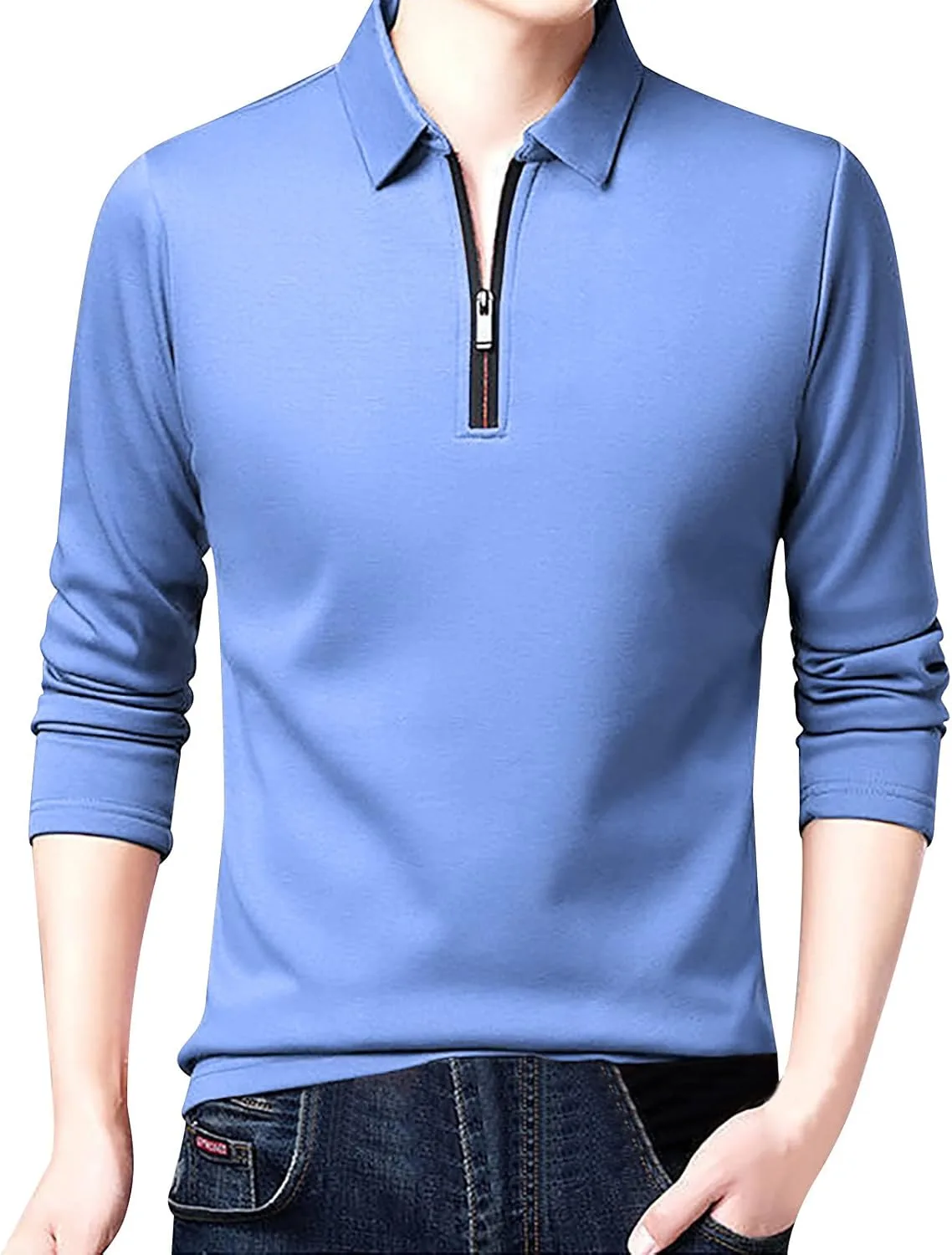 Легкая поло для мужчин Slim Fit с длинными рукавами и воротником-стойкой
Легкая поло для мужчин Slim Fit с длинными рукавами и воротником-стойкой