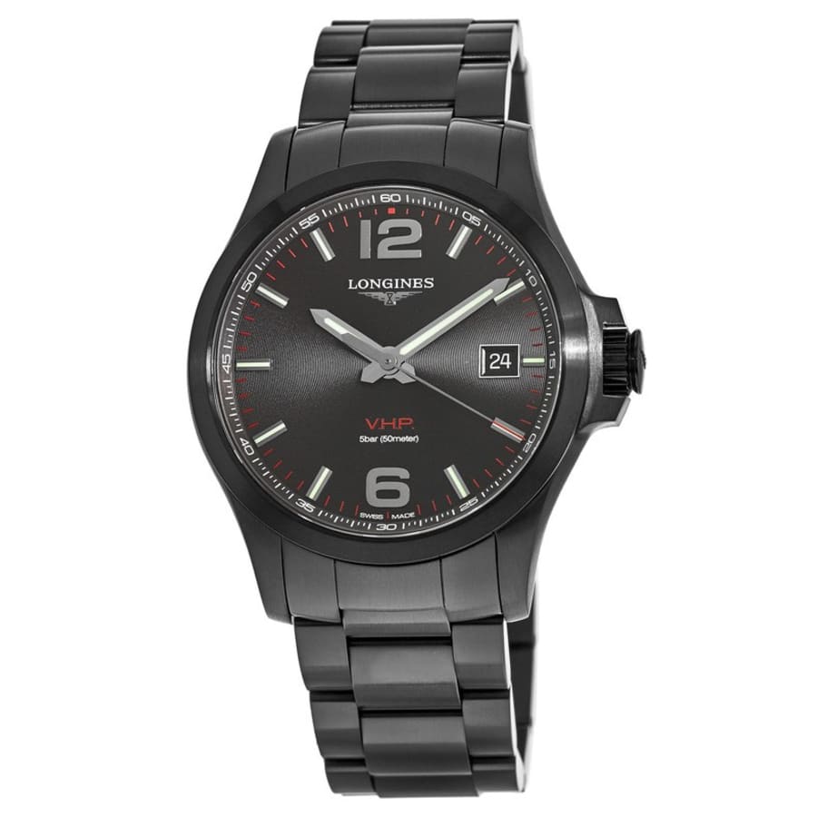 Мужские часы Longines Conquest VHP 41 мм с черным PVD-покрытием и черным циферблатом L3.716.2.56.6
Мужские часы Longines Conquest VHP 41 мм с черным PVD-покрытием и черным циферблатом L3.716.2.56.6