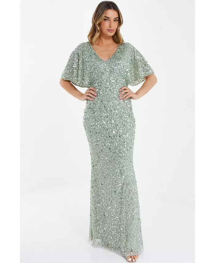 Женское макси-платье с пайетками и рукавом "летучая мышь" QUIZ, зеленый
Женское макси-платье с пайетками и рукавом "летучая мышь" QUIZ, зеленый