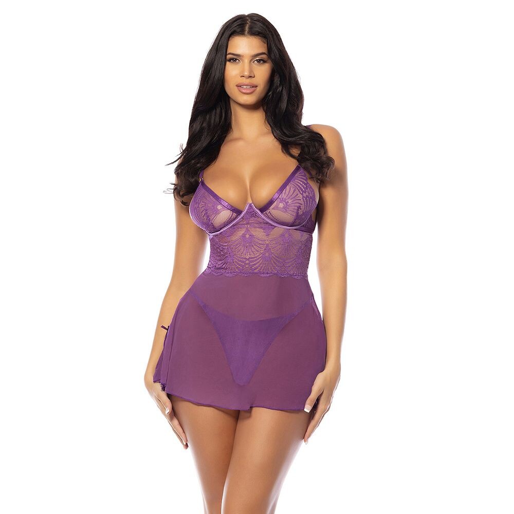 Женский комплект бебидолл и трусиков Oh La La Cheri Evrice 74-11730, цвет Sunset Purple
Женский комплект бебидолл и трусиков Oh La La Cheri Evrice 74-11730, цвет Sunset Purple