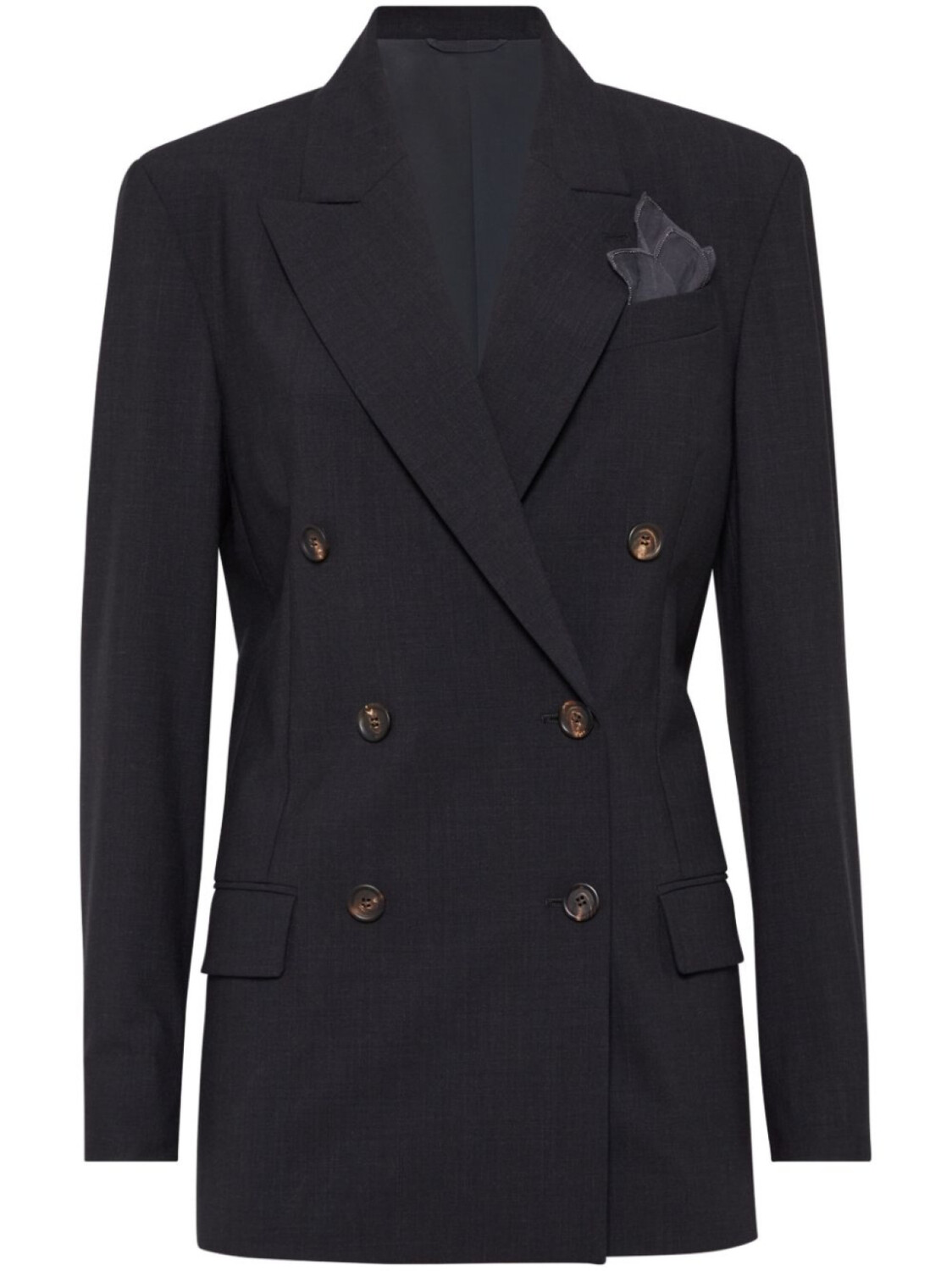 Brunello Cucinelli двубортный блейзер, серый
Brunello Cucinelli двубортный блейзер, серый